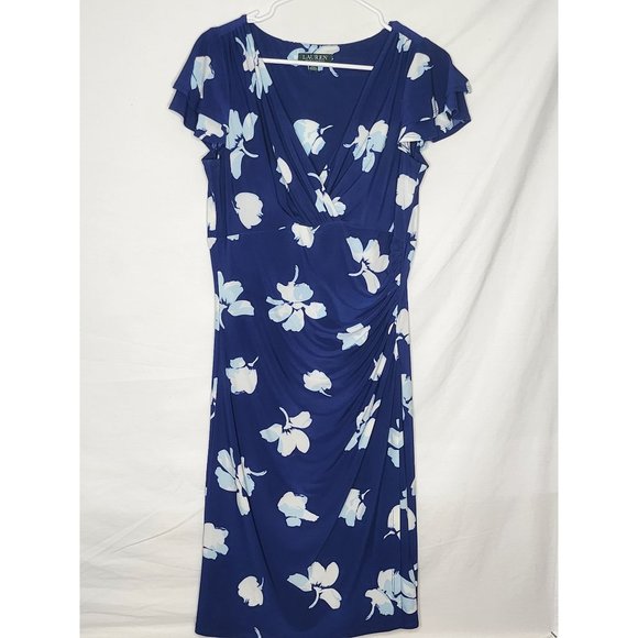 Lauren Ralph Lauren Dresses & Skirts - Lauren Ralph Lauren Midi Blue Dress with flowers Size 10